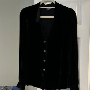 J. Jill Midnight Velvet Button-Up Blouse